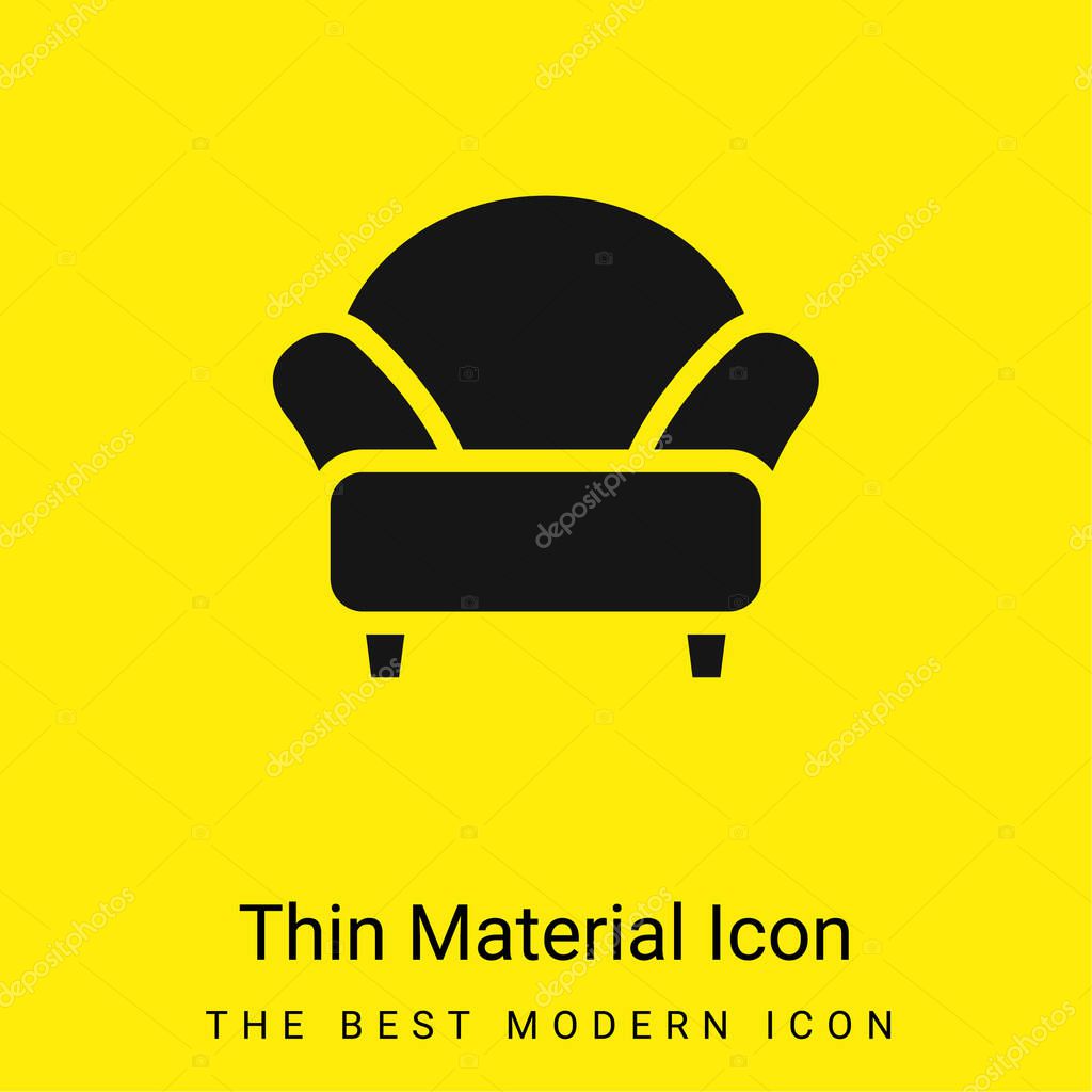 Armchair minimal bright yellow material icon
