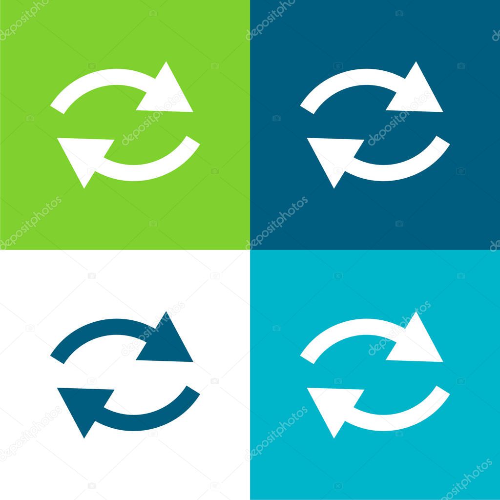 Arrows Couple Flat four color minimal icon set