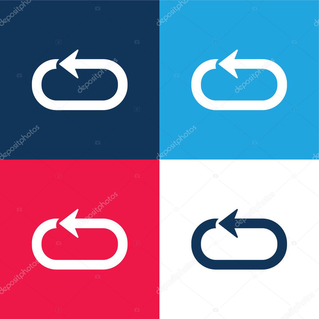 Arrow Loop blue and red four color minimal icon set