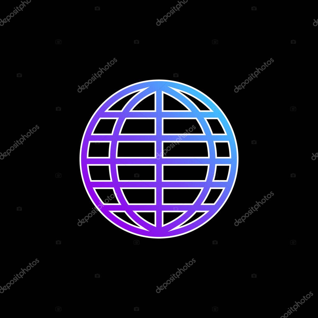 Big Globe Grid blue gradient vector icon