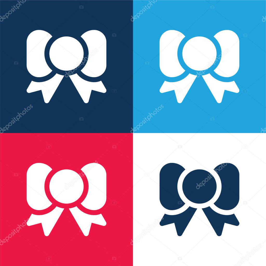 Bowtie blue and red four color minimal icon set