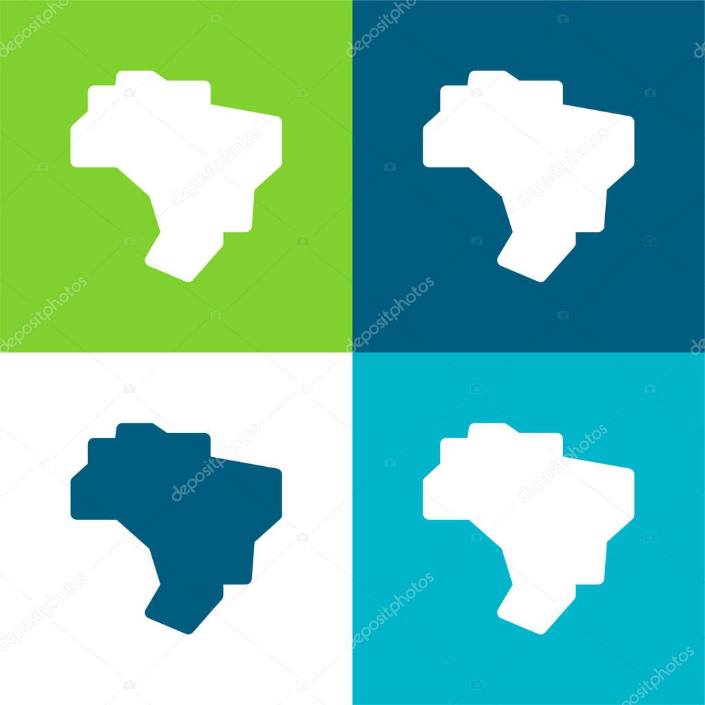 Brazil Flat four color minimal icon set