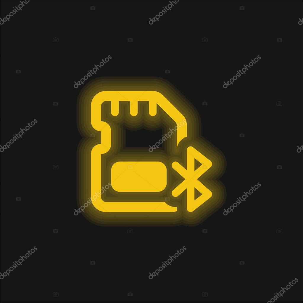 Bluetooth yellow glowing neon icon