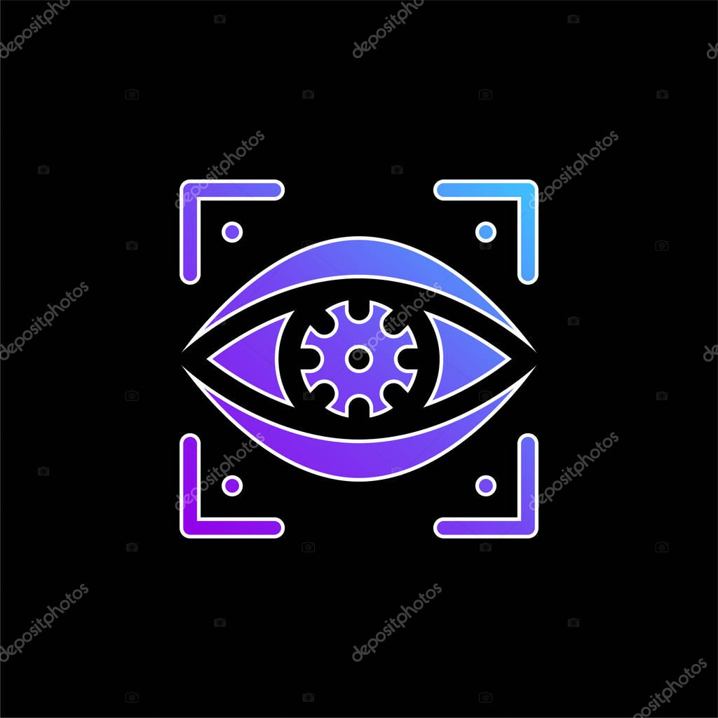 Bionic Eye blue gradient vector icon