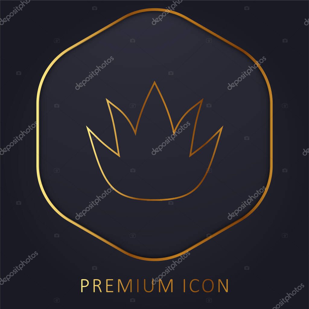 Aloe Vera golden line premium logo or icon