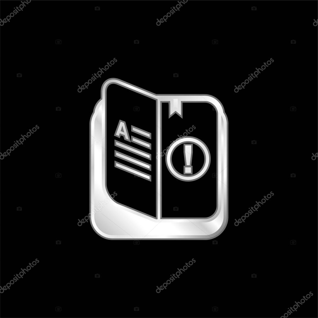 Book Pages silver plated metallic icon