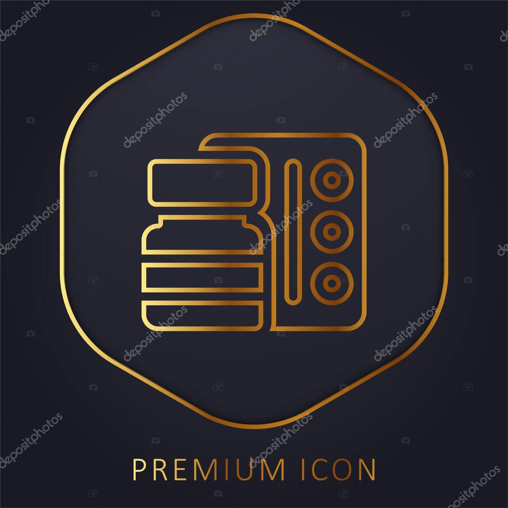 Antidepressant golden line premium logo or icon