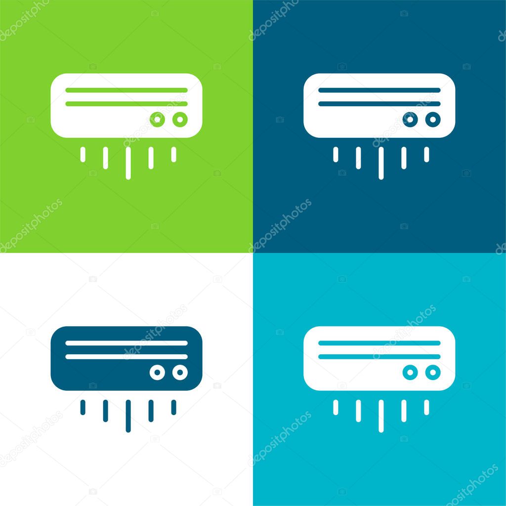 Air Conditioner Flat four color minimal icon set