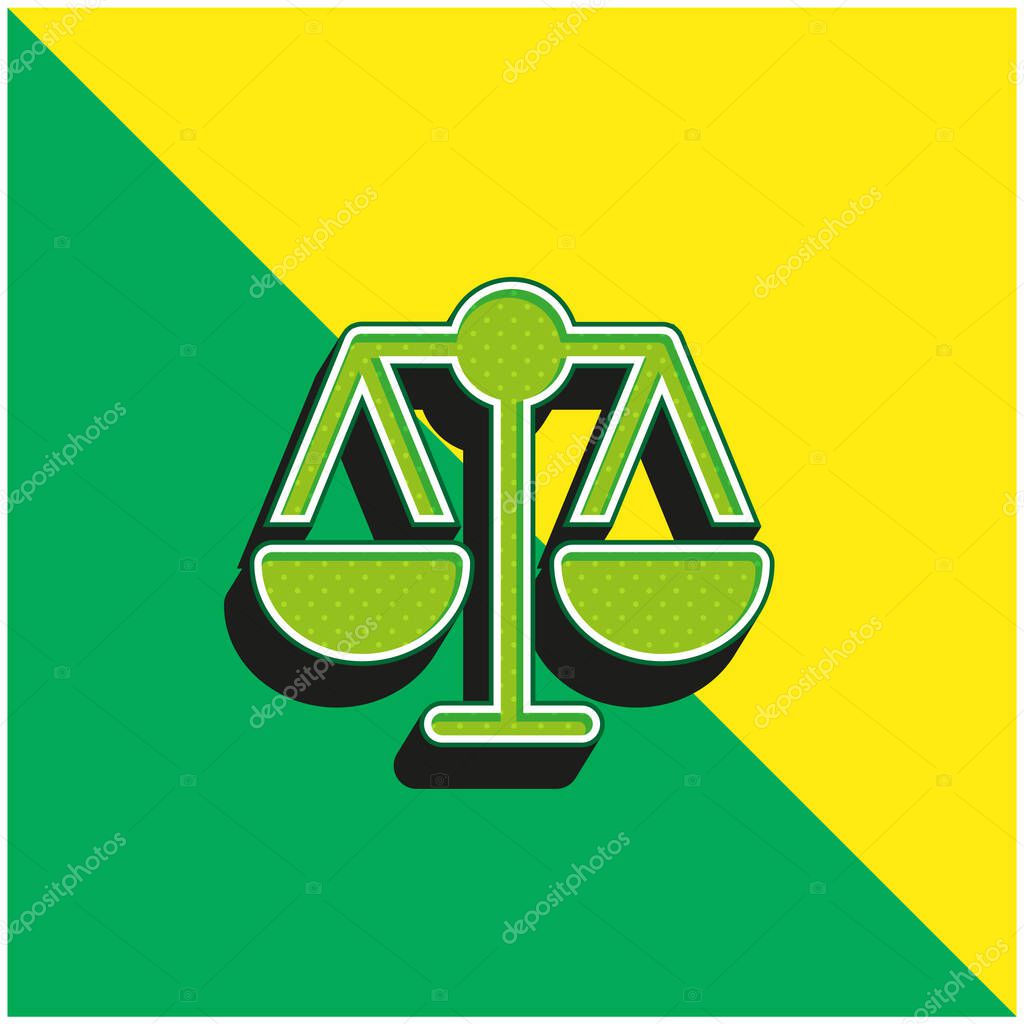 Balance Green and yellow modern 3d vector icon logo