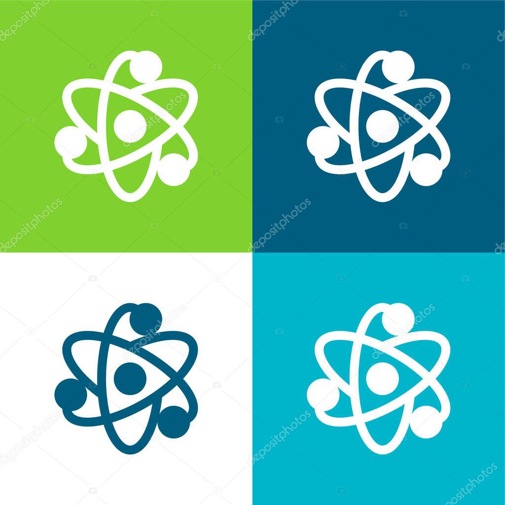 Atom Flat four color minimal icon set