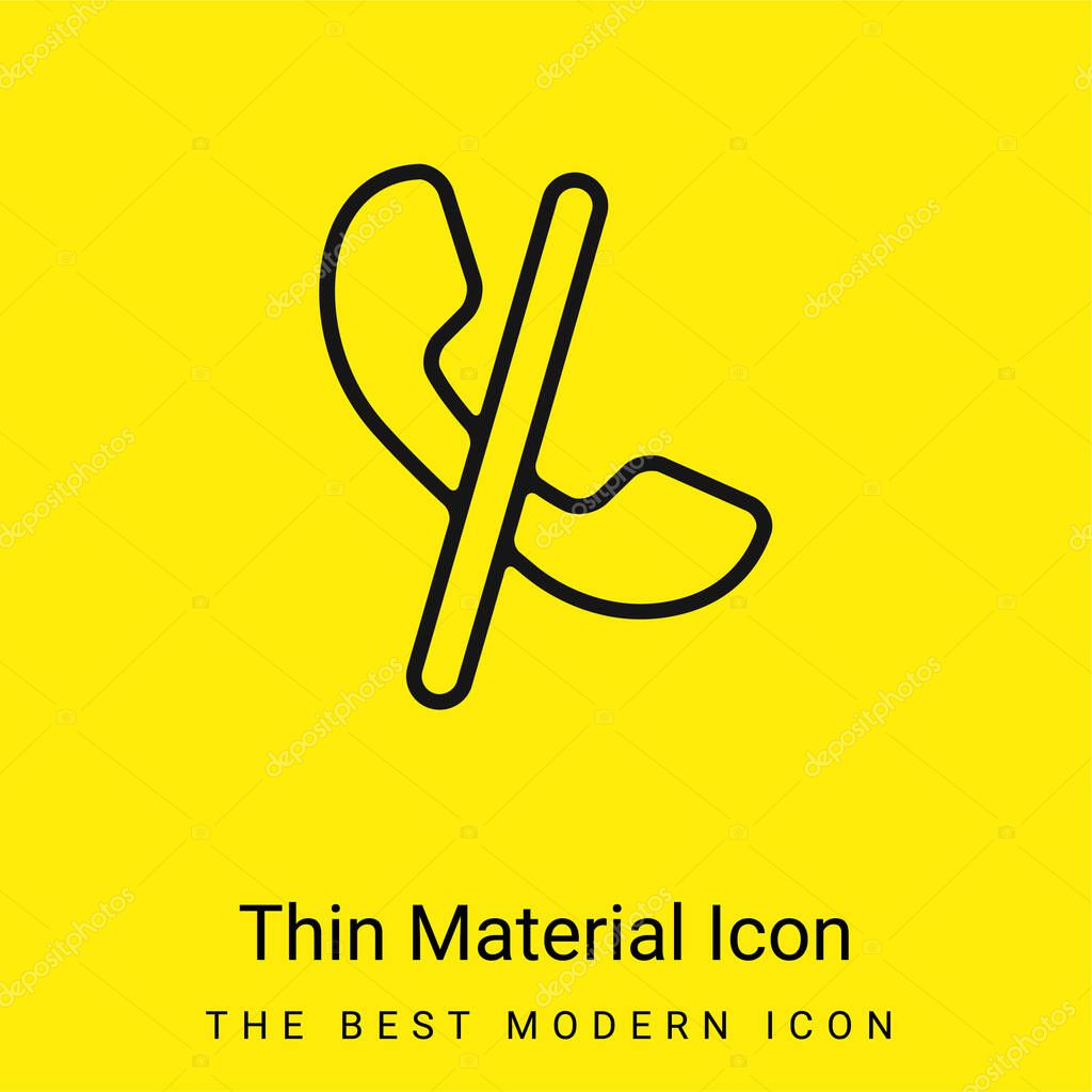 Auricular Blocked Call Sign With A Slash minimal bright yellow material icon
