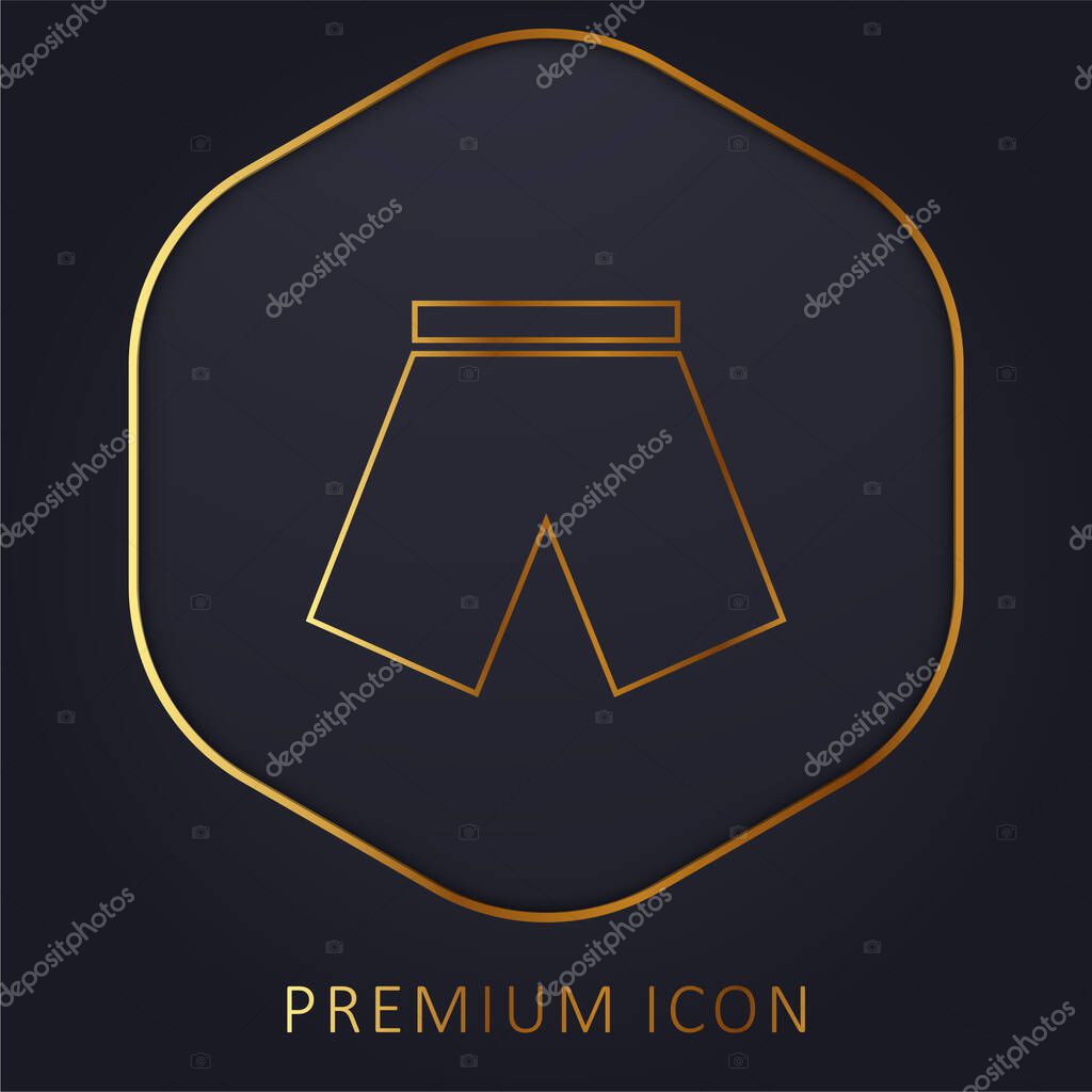 Black Short golden line premium logo or icon
