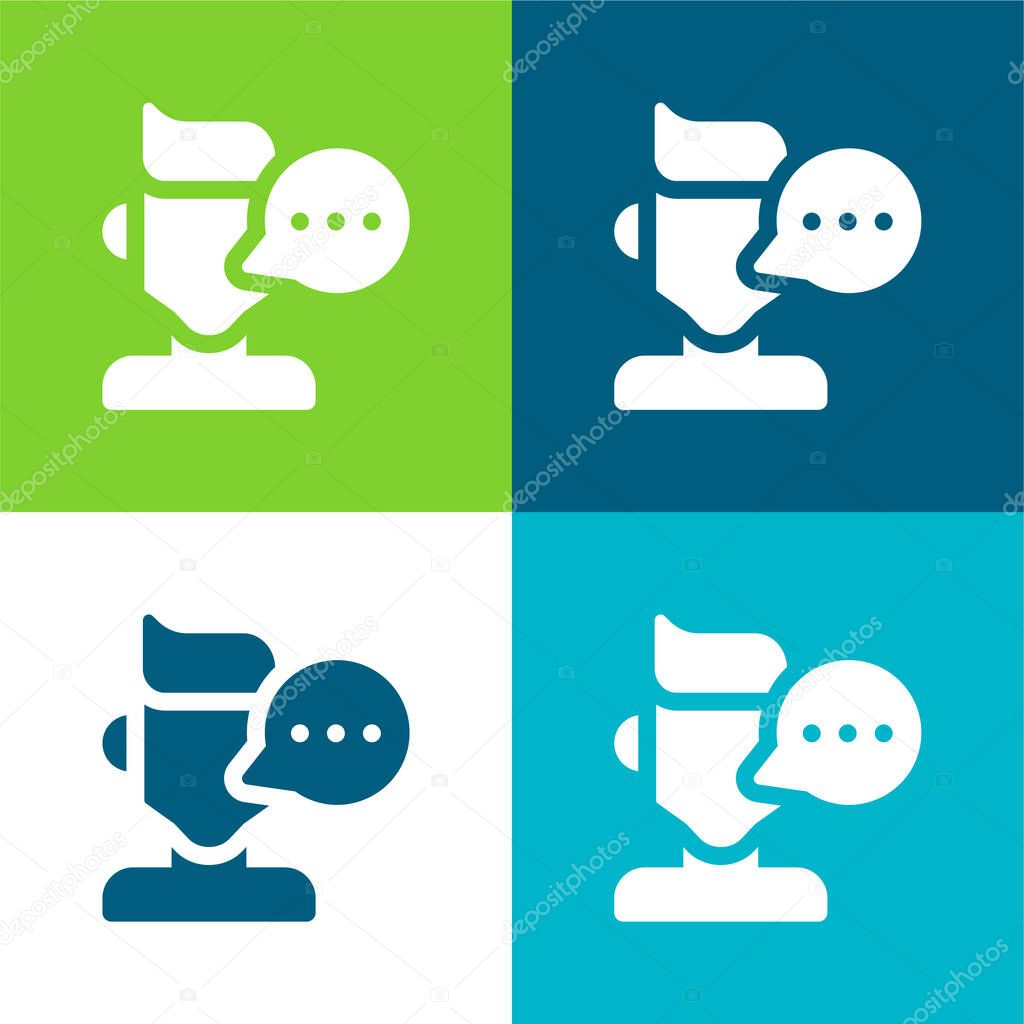 Blogger Flat four color minimal icon set