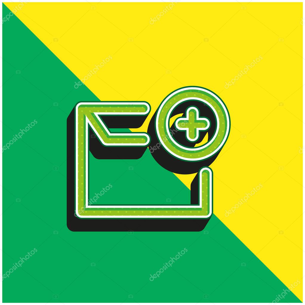 Add Email Green and yellow modern 3d vector icon logo