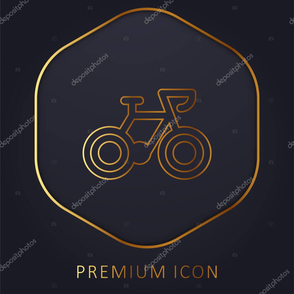 Bicycle golden line premium logo or icon