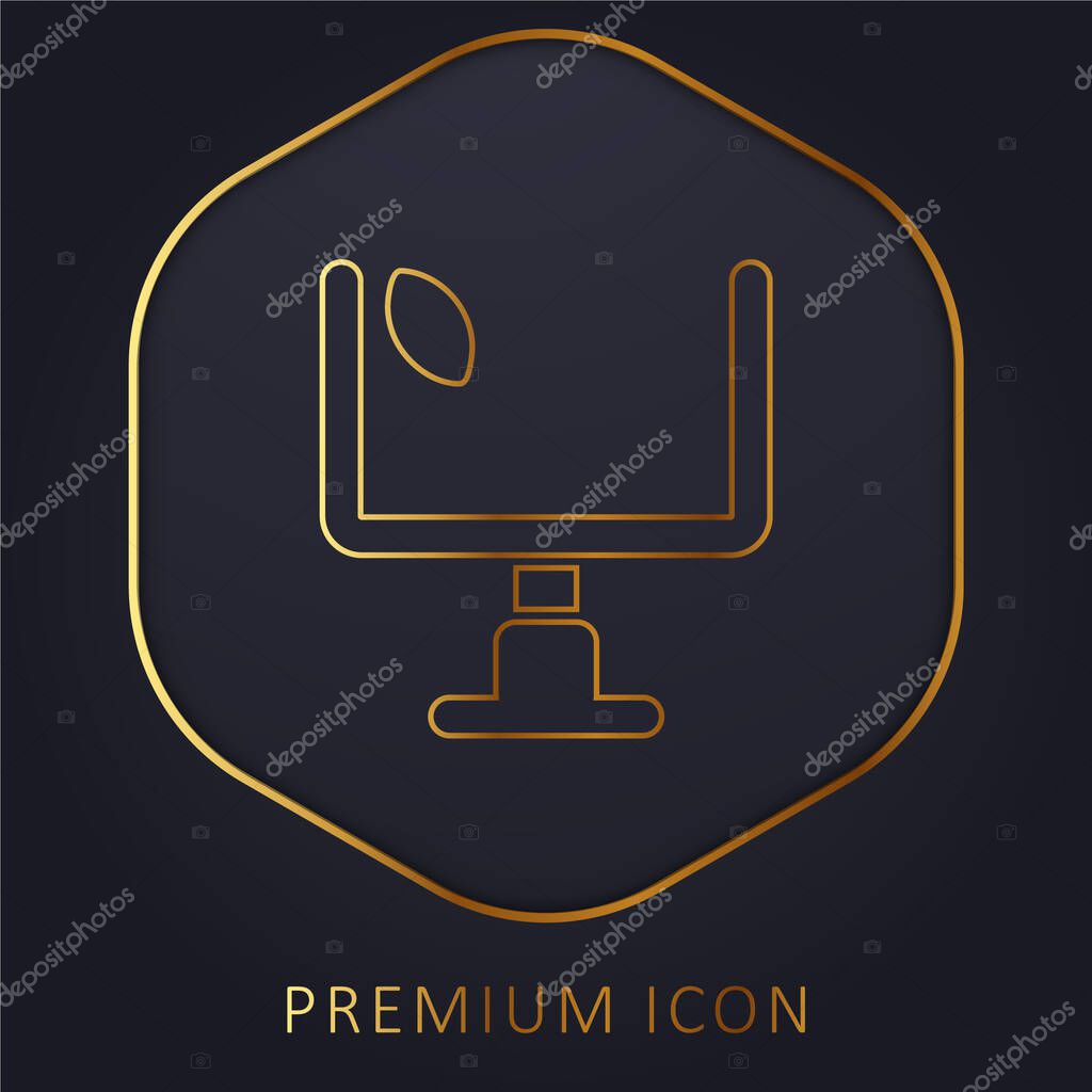 American Football Annotation golden line premium logo or icon