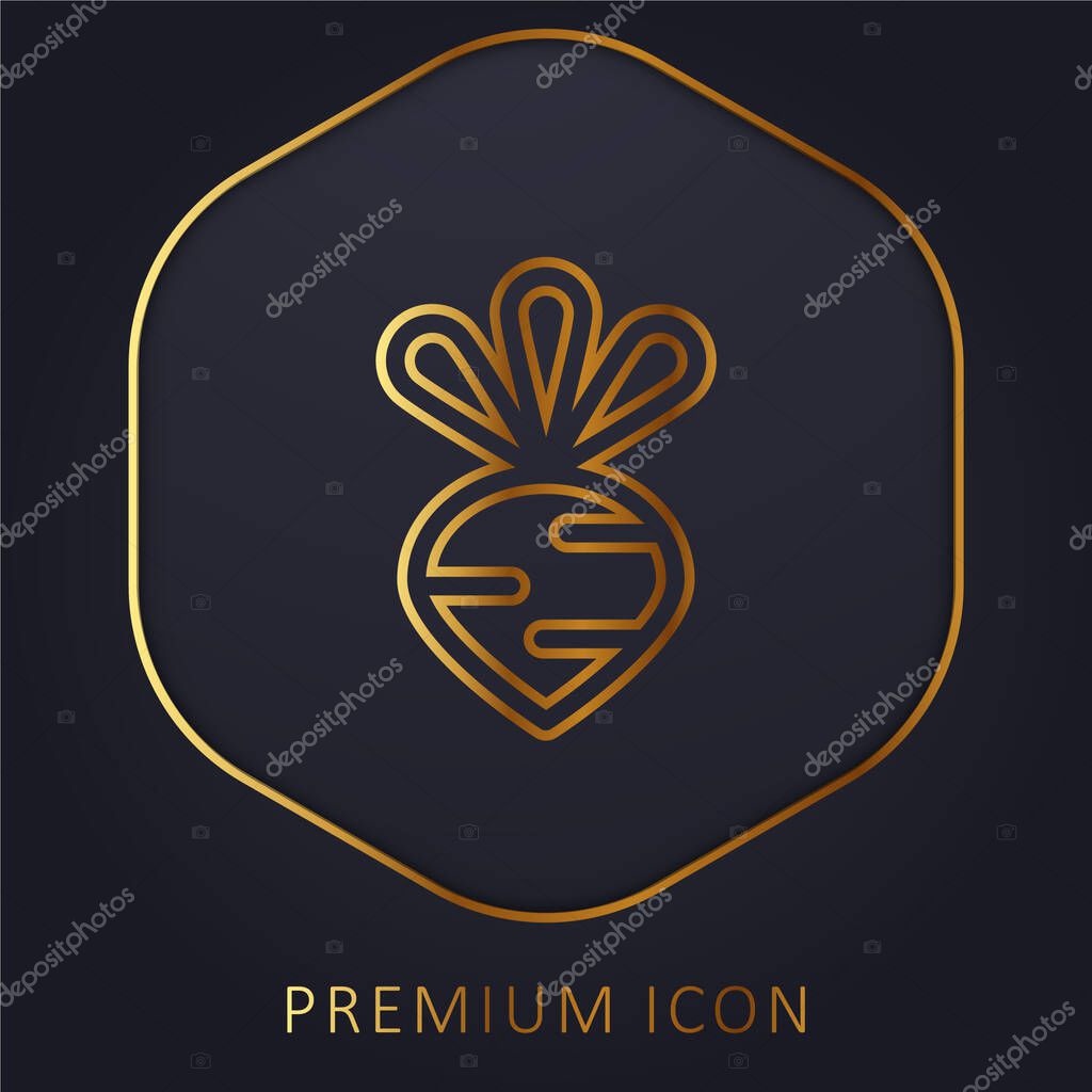 Beet golden line premium logo or icon