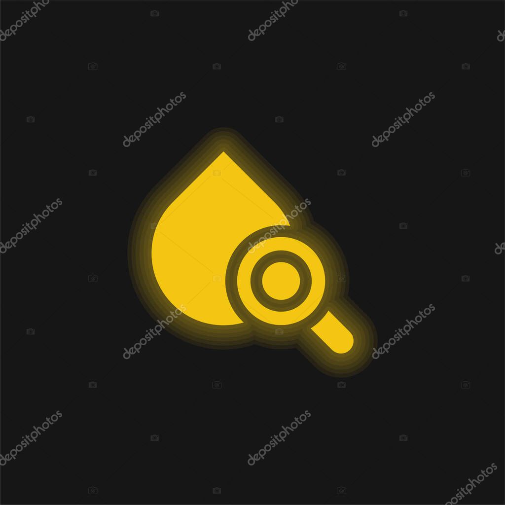 Blood yellow glowing neon icon