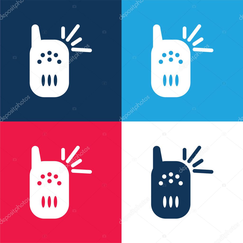 Baby Cry Detector Tool blue and red four color minimal icon set
