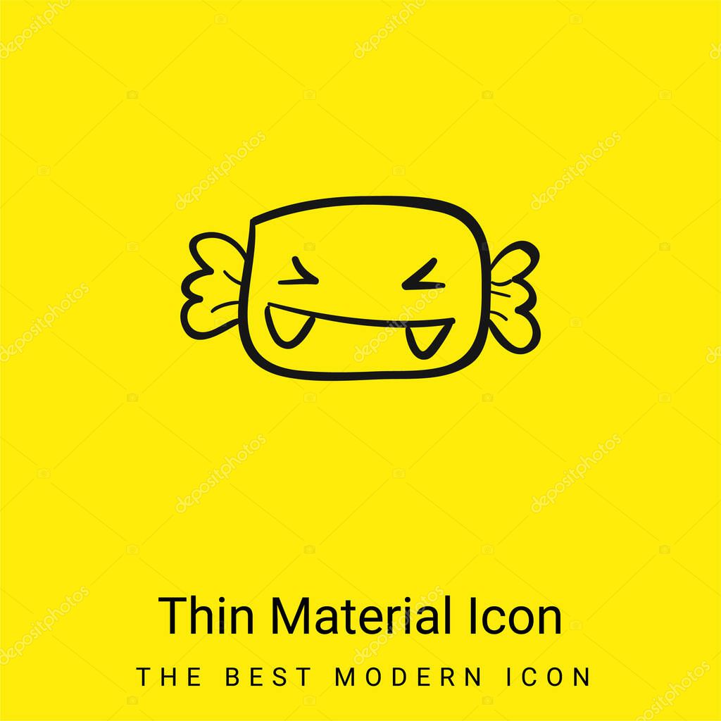 Alive Halloween Candy With Fangs minimal bright yellow material icon