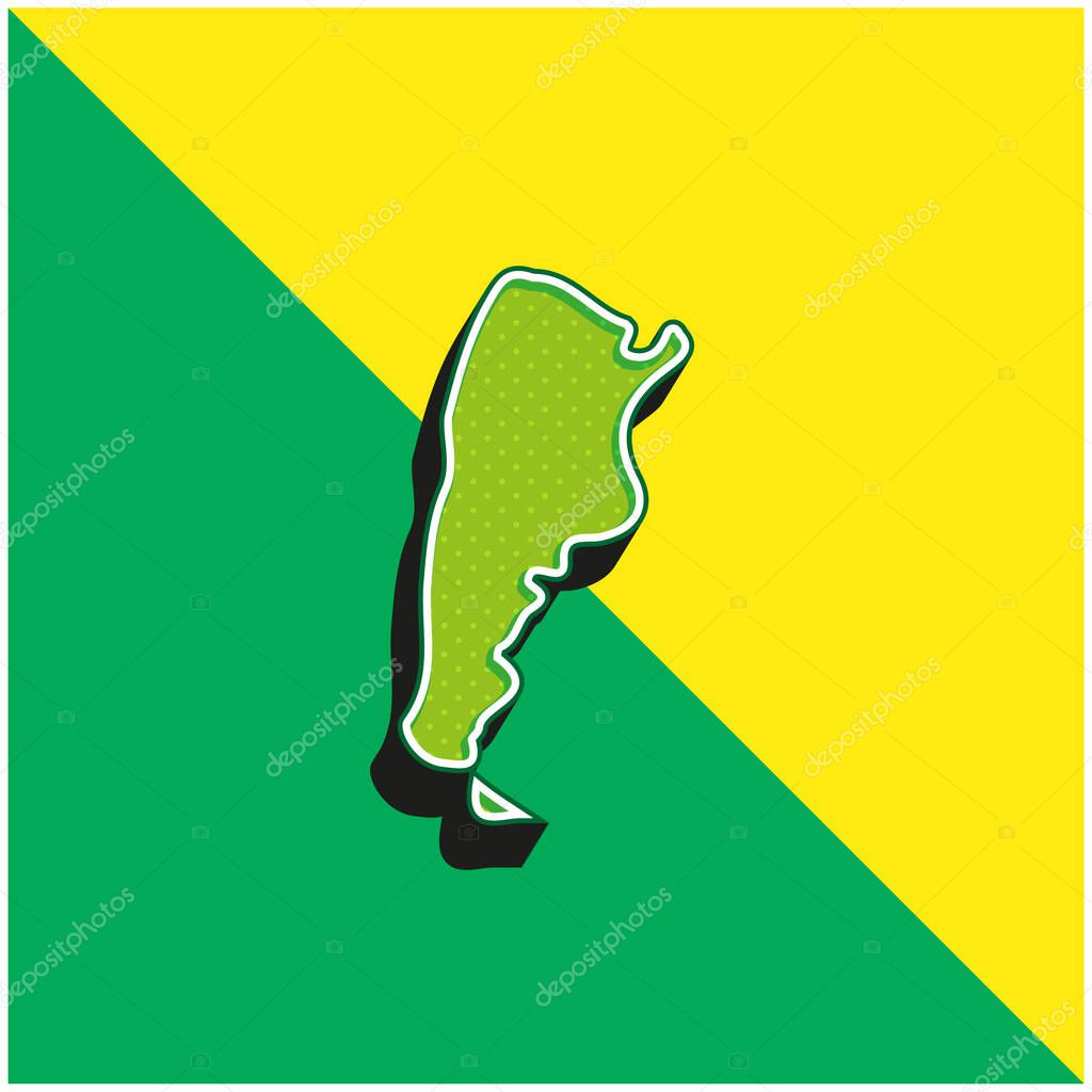 Argentina Green and yellow modern 3d vector icon logo