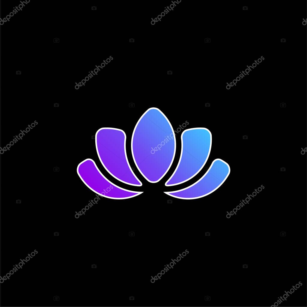 Beautiful Lotus Flower blue gradient vector icon
