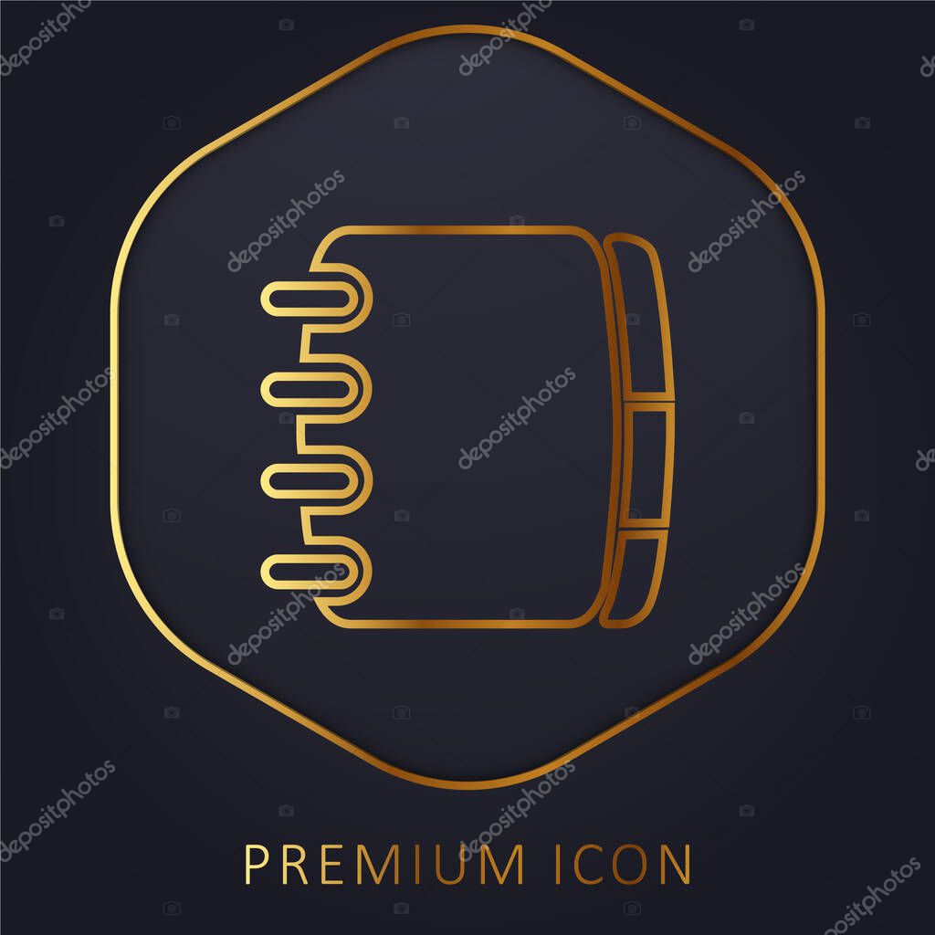 Book golden line premium logo or icon