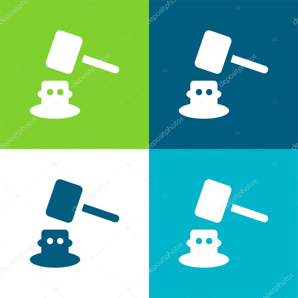Amusement Park Flat four color minimal icon set