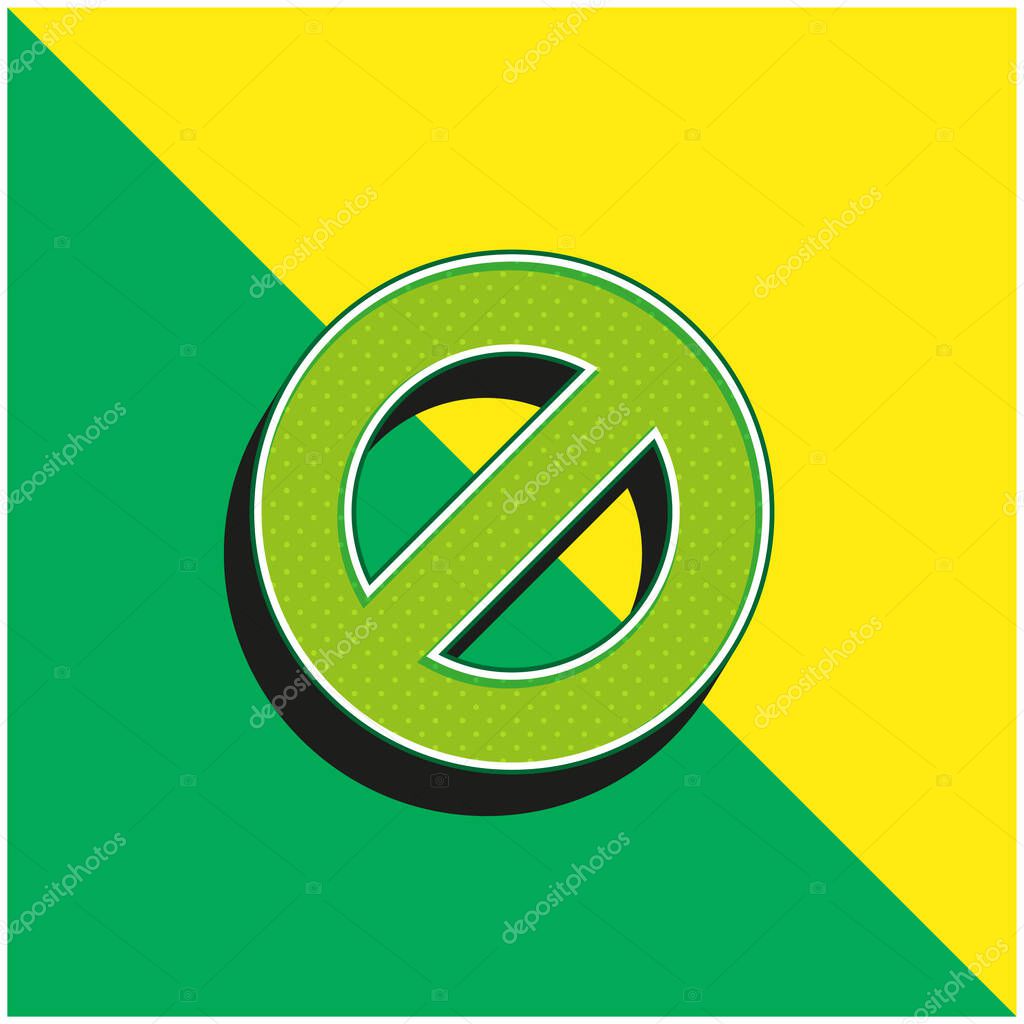 Block Green and yellow modern 3d vector icon logo