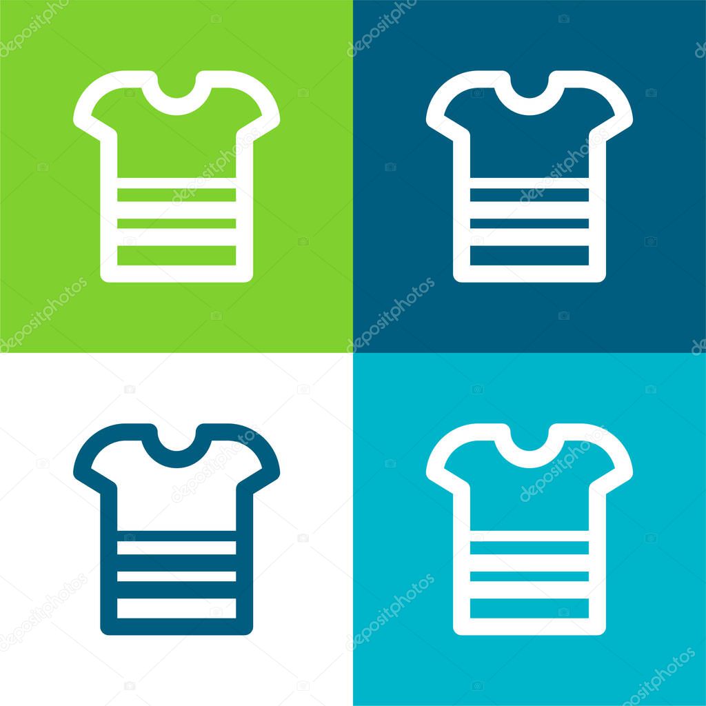Boy Shirt Flat four color minimal icon set
