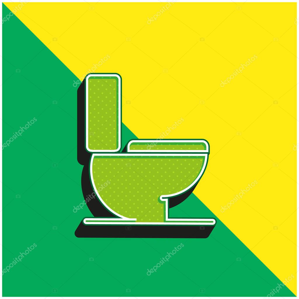 Bathroom Green and yellow modern 3d vector icon logo