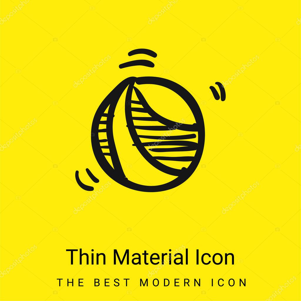 Bouncing Ball Toy minimal bright yellow material icon