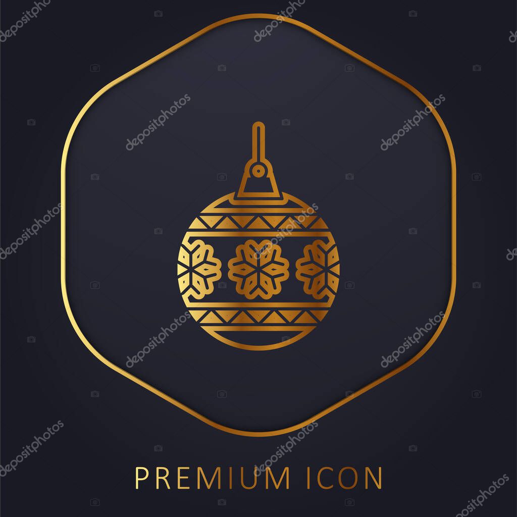 Bauble golden line premium logo or icon