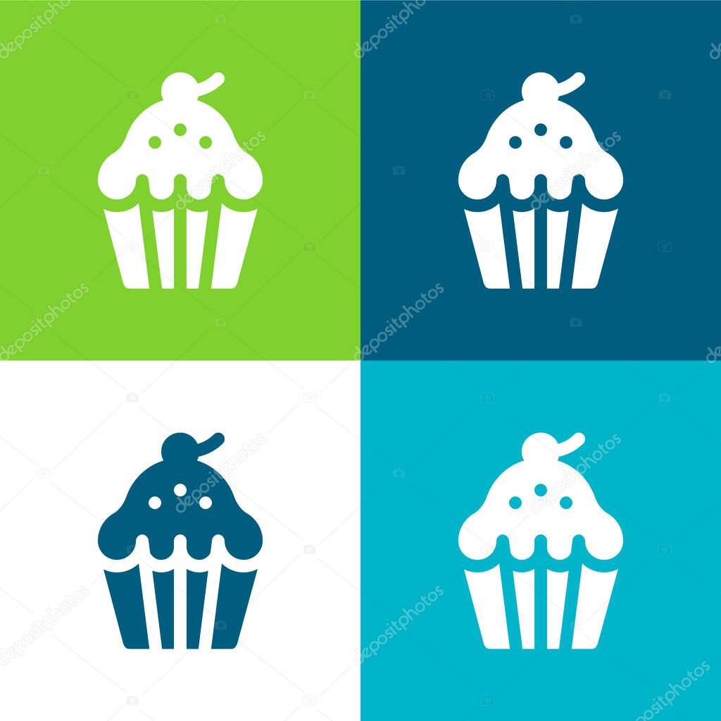 Baked Flat four color minimal icon set