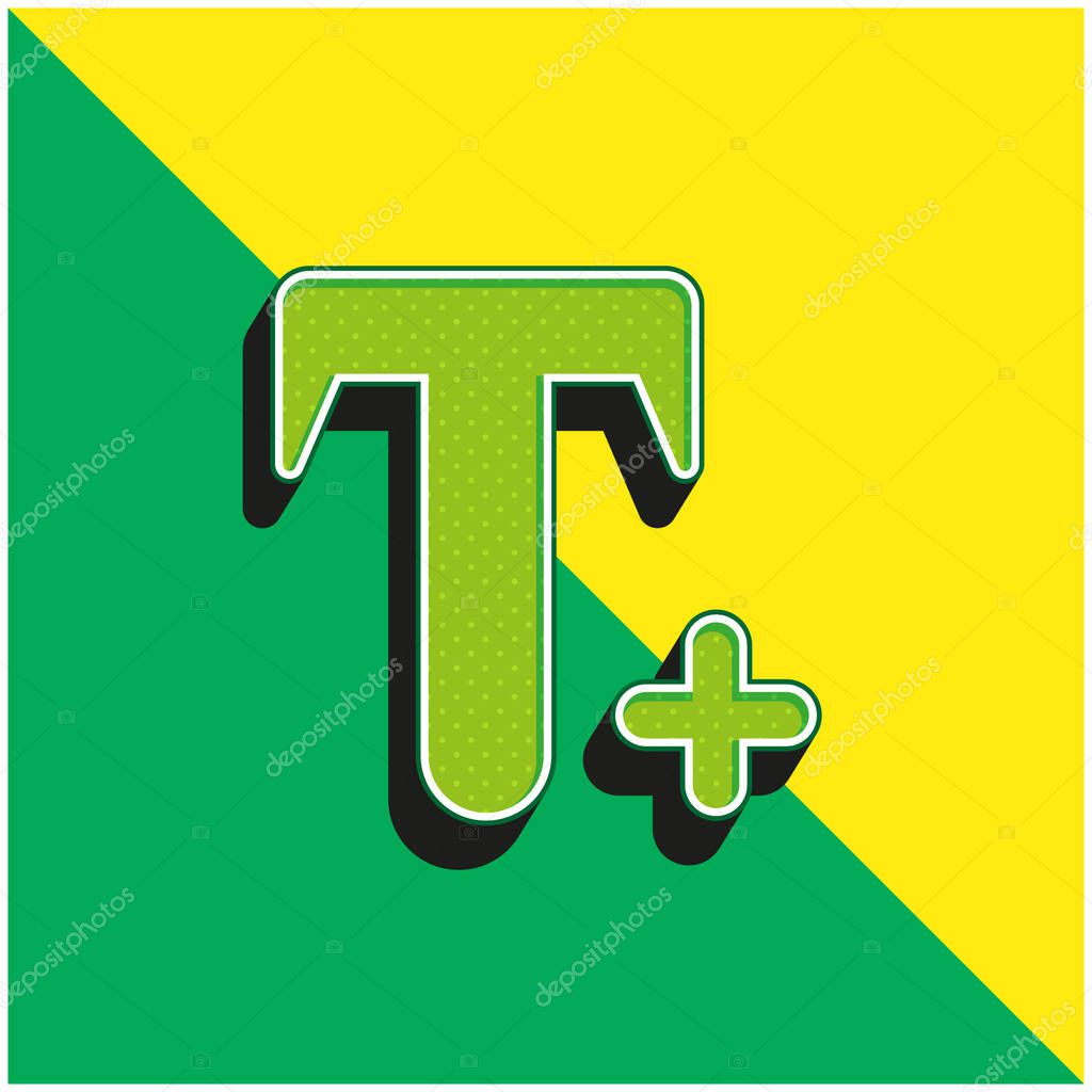 Add Text Green and yellow modern 3d vector icon logo