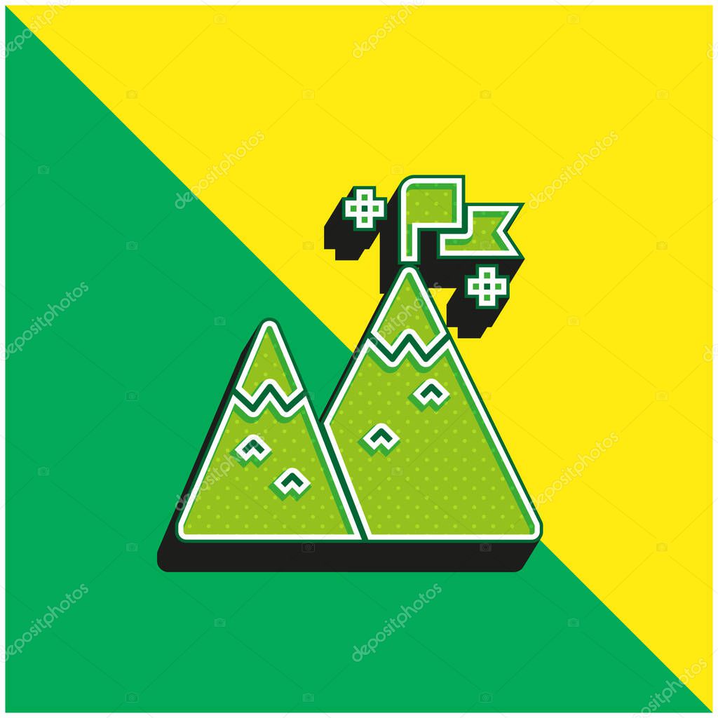 Achievement Green and yellow modern 3d vector icon logo