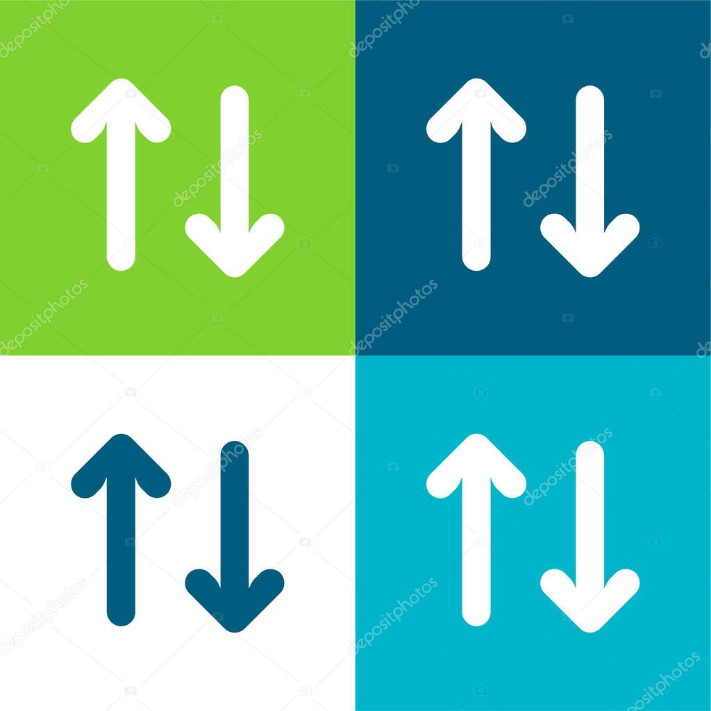 Arrows Flat four color minimal icon set