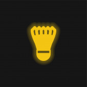 Badmintom kohout žluté zářící neon ikona