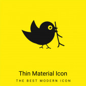 Bird With Sprig In Its Beak minimal bright yellow material icon
