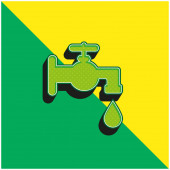Nástroj na kohoutek Koupelna Zelené a žluté moderní 3D vektorové logo