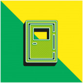Big Door Zelené a žluté moderní 3D vektorové logo