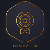 Jelvény arany vonal prémium logó vagy ikon