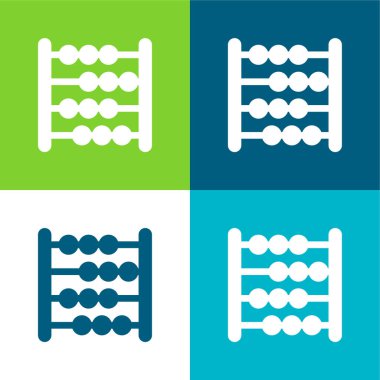 Abaküs Düz 4 renk en küçük simge kümesi