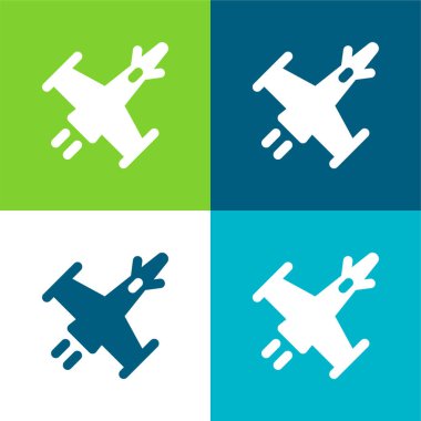 Saldırı Gemisi Düz 4 renk en az simge kümesi