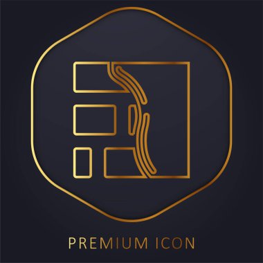 Brickwall altın çizgisi prim logosu veya simgesi