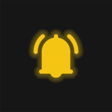 Alarm sarı parlayan neon simgesi