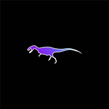 Allosaurus Dinozor Şekli Mavi Gradyan vektör simgesi