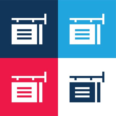 Reklam mavi ve kırmızı dört renk minimal simgesi