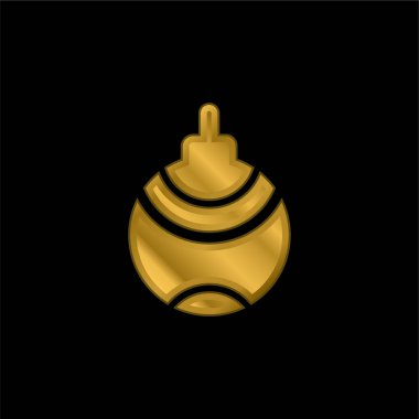 Bauble altın kaplama metalik simge veya logo vektörü