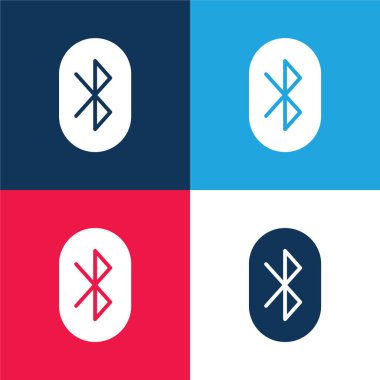 Bluetooth mavi ve kırmızı dört renk minimal simgesi